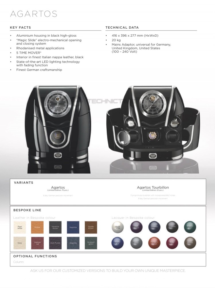 Buben-Zorweg AGARTOS TOURBILLON. Бокс для подзавода 5-ти часов и часы.