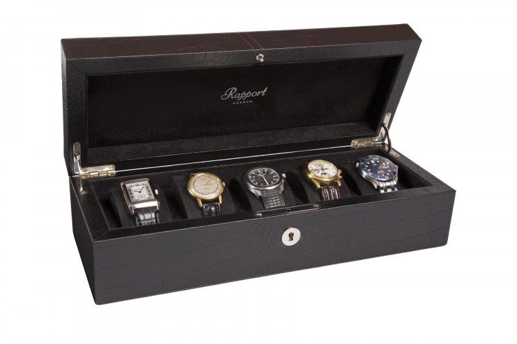 Арт. L262. Шкатулка для 5-ти часов. 5 WATCH COLLECTOR BOXES. Rapport London (Англия). 
