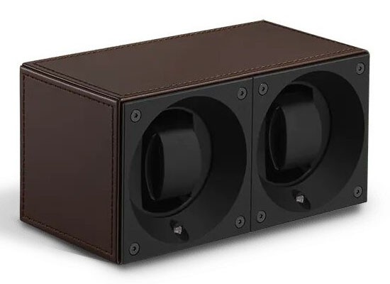Masterbox collection. Masterbox Leather – Brown leather & Brown stitches duo. Бокс для 2-х часов с автоподзаводом. Swiss Kubik, Швейцария.