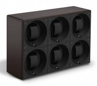 Masterbox collection. Masterbox Leather – Brown leather & Brown stitches 6 positions. Бокс для 6-ти часов с автоподзаводом. Swiss Kubik, Швейцария.