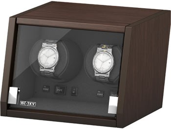 Boxy Castle. Шкатулка для подзавода 2-х часов. Коричневый лак.
