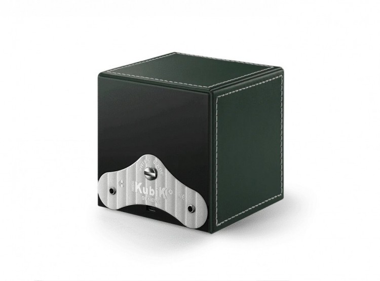 Masterbox collection. Masterbox Leather – Green leather & White stitches duo. Бокс для 2-х часов с автоподзаводом. Swiss Kubik, Швейцария.