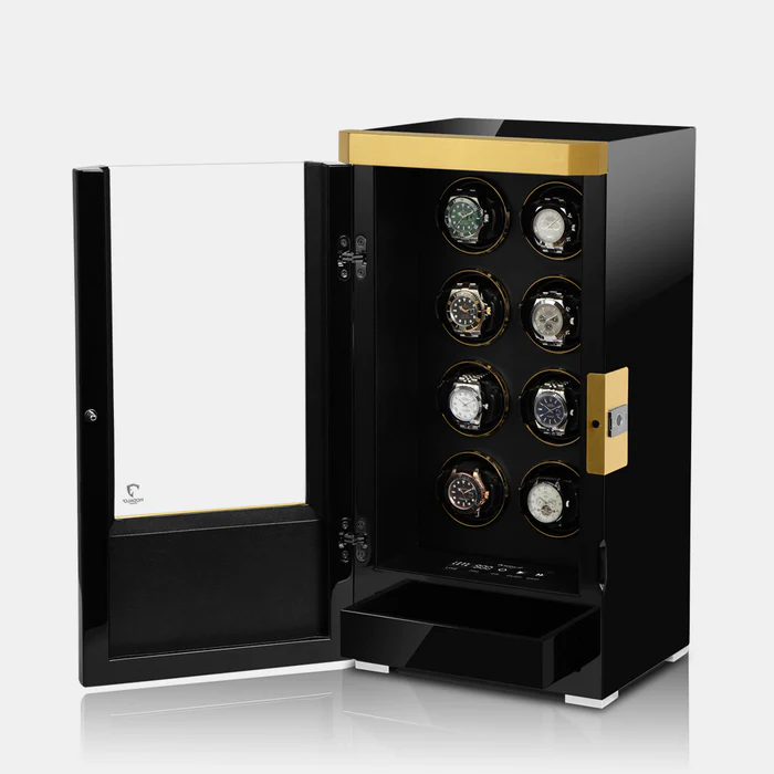 MODALO ROYAL 8 MV4. BLACK GOLD Шкатулка для подзавода 8-ми часов. 