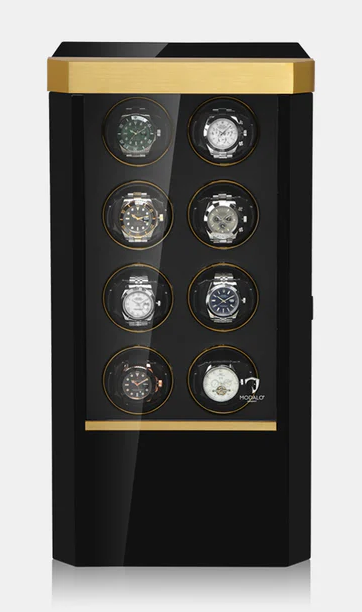 MODALO ROYAL 8 MV4. BLACK GOLD Шкатулка для подзавода 8-ми часов. 