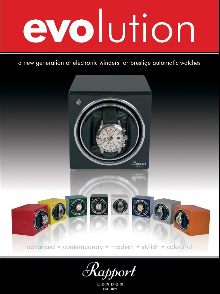 Арт. EVO5. Шкатулка для подзавода 1-х часов.EVO5. Голубой. Rapport London. Сделано в Великобритании.