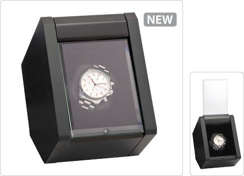 Арт DM-01 BM. Шкатулка для подзавода 1-х часов. Черный лак. Boxy. 