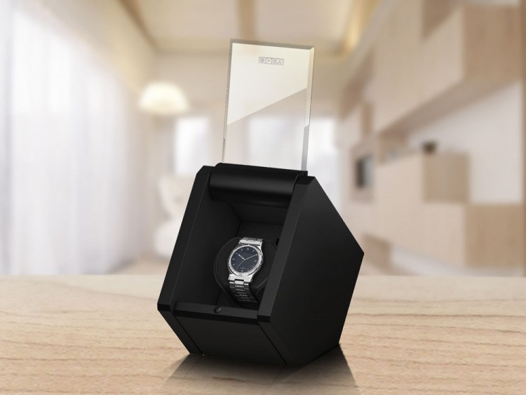 Арт DM-01 BM. Шкатулка для подзавода 1-х часов. Черный лак. Boxy. 
