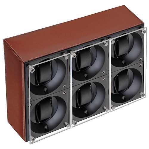Masterbox collection. Masterbox Leather. Бокс для 6-ти часов с автоподзаводом. Swiss Kubik, Швейцария.