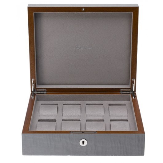 Арт. L416. Шкатулка для хранения 8-ми часов. HERITAGE GREY 8 WATCH BOX. Rapport London (Англия).