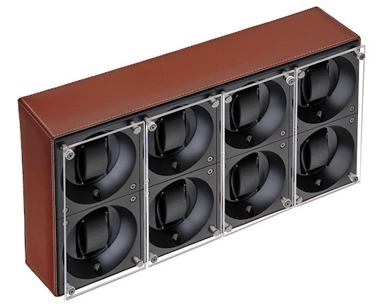 Masterbox collection. Masterbox Leather. Бокс для 8-ми часов с автоподзаводом. Swiss Kubik, Швейцария.