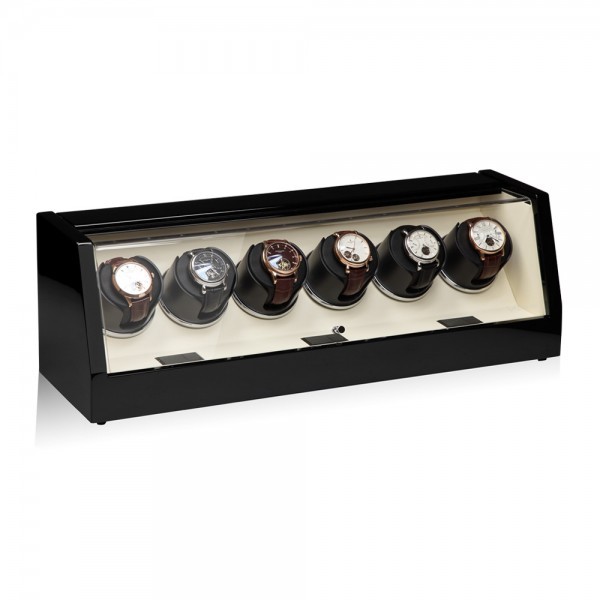 Серия Omikron 6 black-beige. Шкатулка для подзавода 6-ти часов. Производство Luxwinder. 