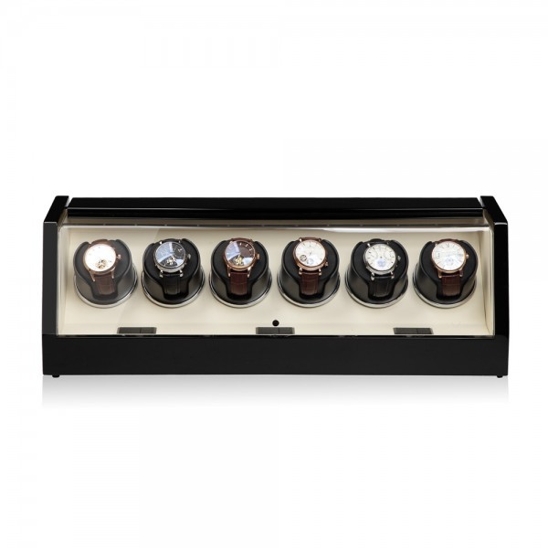Серия Omikron 6 black-beige. Шкатулка для подзавода 6-ти часов. Производство Luxwinder. 