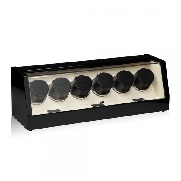 Серия Omikron 6 black-beige. Шкатулка для подзавода 6-ти часов. Производство Luxwinder. 