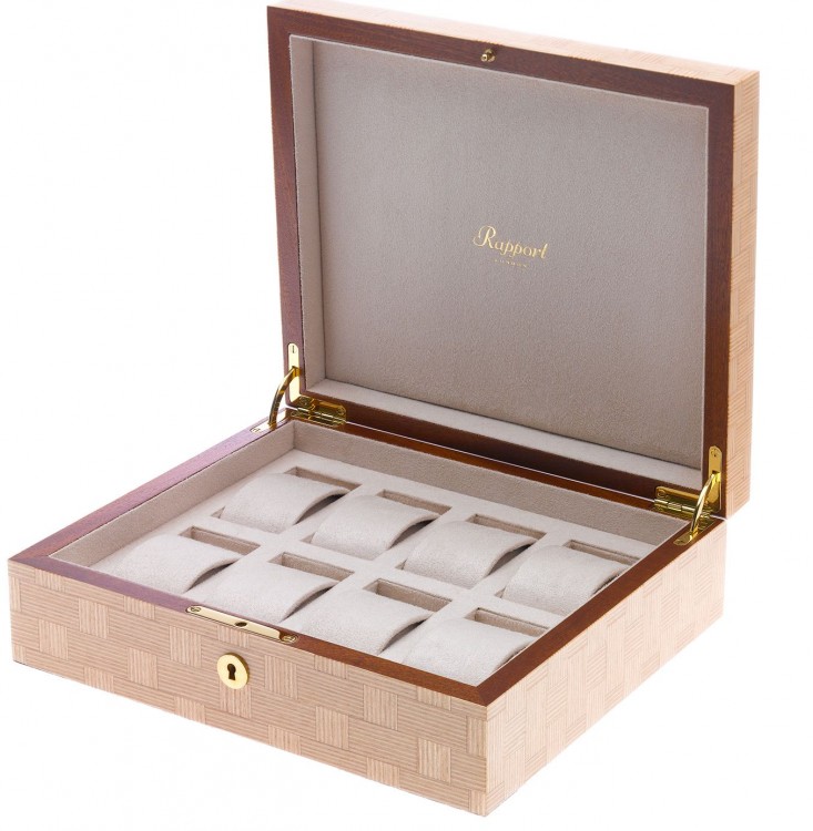 Арт. L406. Шкатулка для хранения 8-ми часов. HERITAGE BAMBOO 8 WATCH BOX. Rapport London (Англия). 