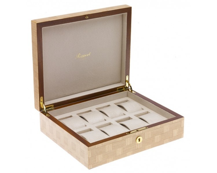 Арт. L406. Шкатулка для хранения 8-ми часов. HERITAGE BAMBOO 8 WATCH BOX. Rapport London (Англия). 