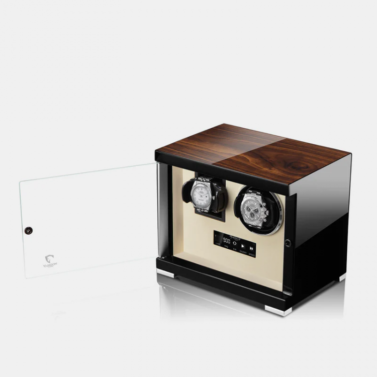 MODALO SHOWTIME 2 MV4. WALNUT BEIGE. Шкатулка для подзавода 1-х и хранения 1-х часов. 
