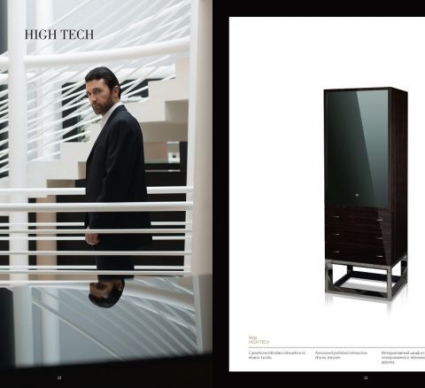 Арт. 9000 HIGH TECH. Интерактивный сейф-шкаф из полированного эбенового дерева. Agresti Италия (Флоренция).