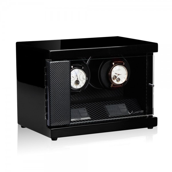 Серия Flint 2 carbon. Шкатулка для подзавода 2-х часов. Производство Luxwinder.