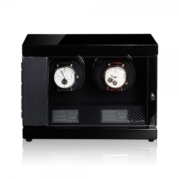 Серия Flint 2 carbon. Шкатулка для подзавода 2-х часов. Производство Luxwinder.