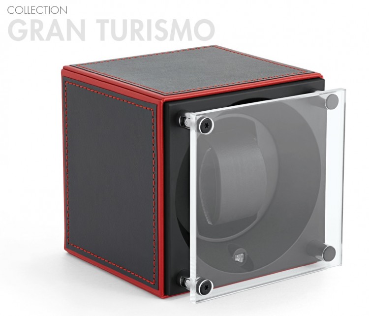 SK01.CV.GT.ROUGE. COLLECTION GRAND TURISMO. Бокс для автоподзавода 1-х часов. Swiss Kubik. Сделано в Швейцарии.