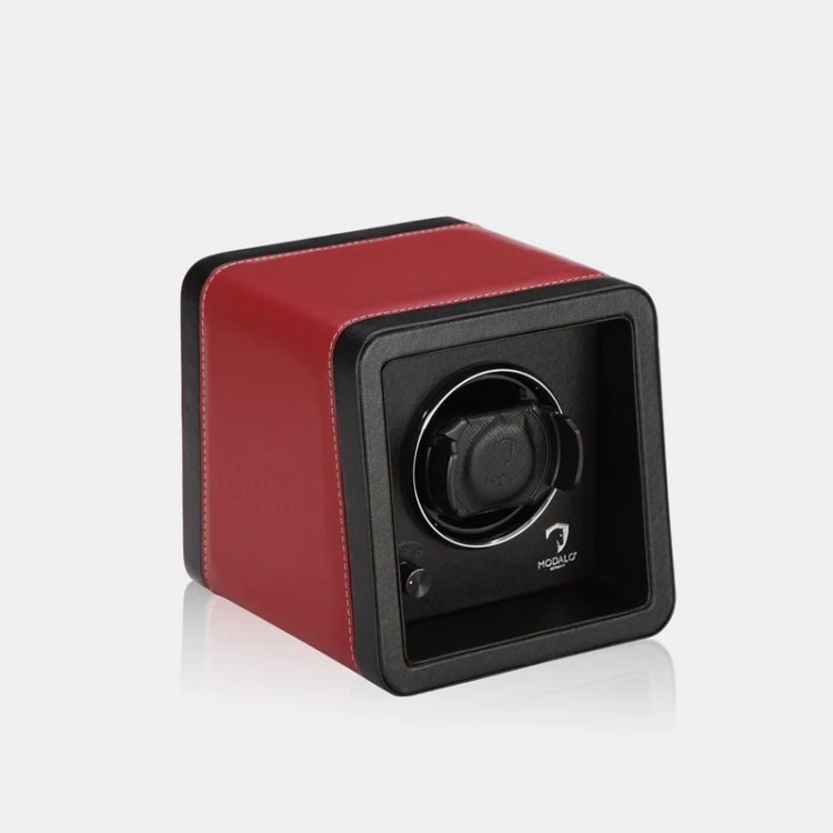 MODALO SATURN LEATHER SINGLE MV4. RED BLACK Шкатулка для подзавода 1-х часов.   