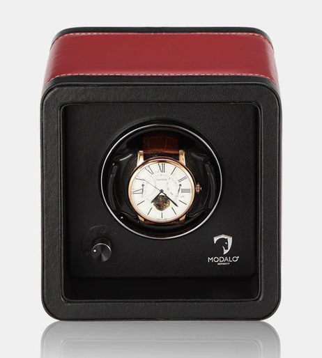 MODALO SATURN LEATHER SINGLE MV4. RED BLACK Шкатулка для подзавода 1-х часов.   