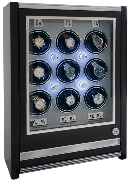 Арт. W509. Шкатулка для подзавода 9-ти часов. PARAMOUNT EBONY NINE. Rapport London. Сделано в Великобритании.