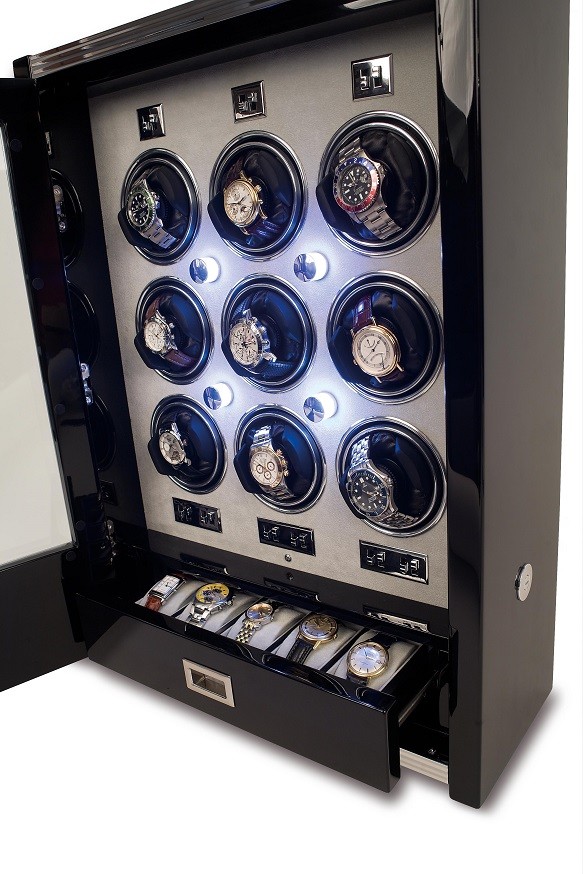 Арт. W509. Шкатулка для подзавода 9-ти часов. PARAMOUNT EBONY NINE. Rapport London. Сделано в Великобритании.