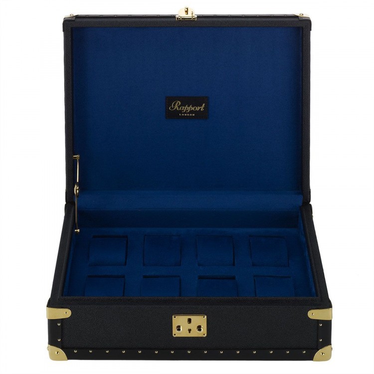 Арт. L315. Шкатулка для хранения 8-ми часов. Navy Blue Classic. Rapport London (Англия).  
