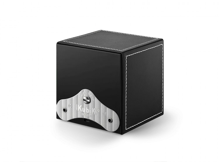 Masterbox collection. Masterbox Black leather & White stitches. Бокс для 1-х часов с автоподзаводом. Swiss Kubik, Швейцария.