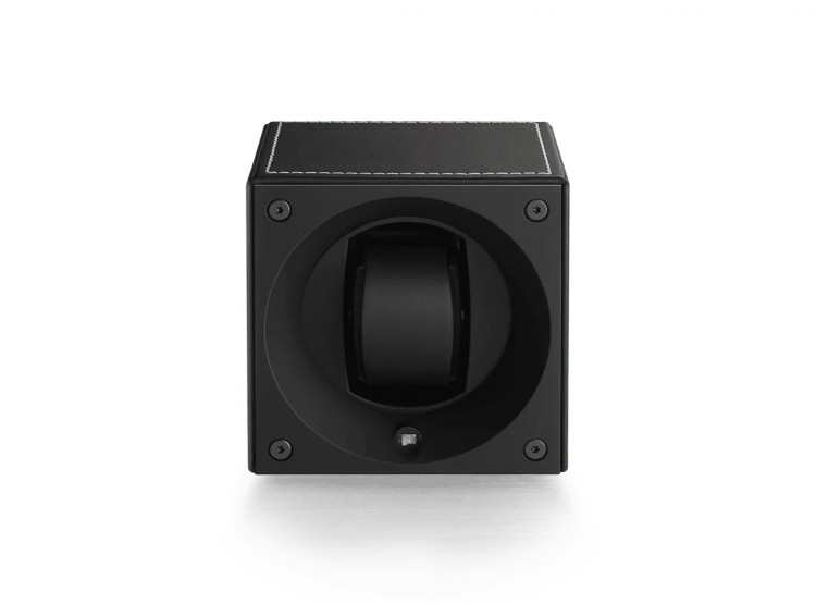 Masterbox collection. Masterbox Black leather & White stitches. Бокс для 1-х часов с автоподзаводом. Swiss Kubik, Швейцария.