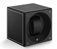 Masterbox collection. Masterbox Black leather & White stitches. Бокс для 1-х часов с автоподзаводом. Swiss Kubik, Швейцария.