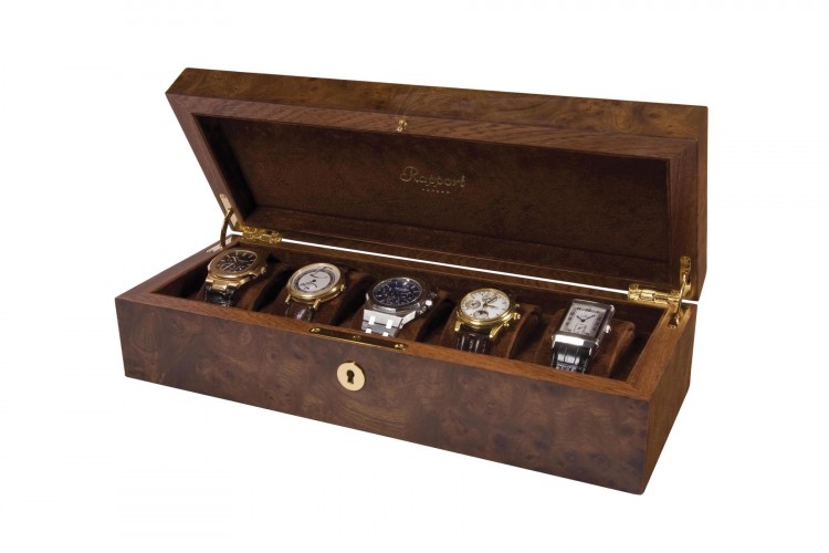 Арт. L274. Шкатулка для хранения 5-ти часов. 5 WATCH BURR WALNUT. Rapport London (Англия). 