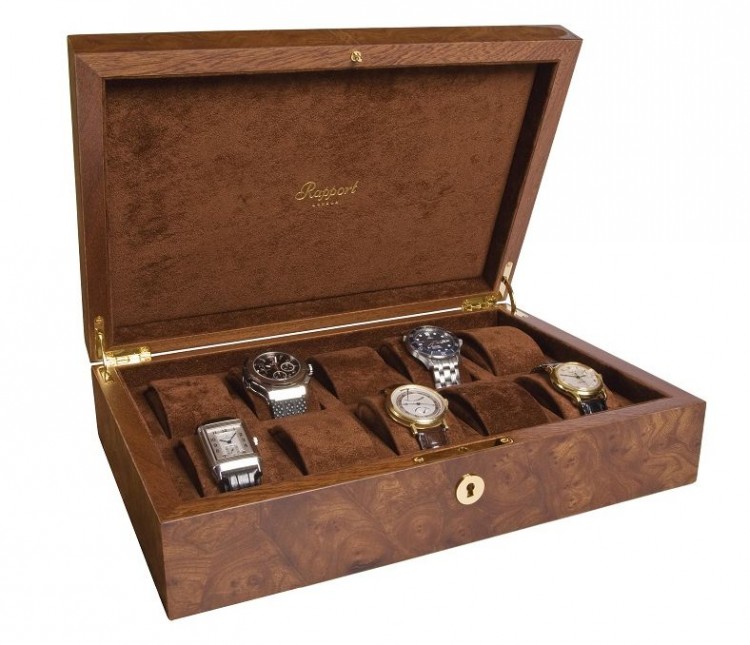 Арт. L275. Шкатулка для хранения 10-ти часов. 10 WATCH BURR WALNUT. Rapport London (Англия). 