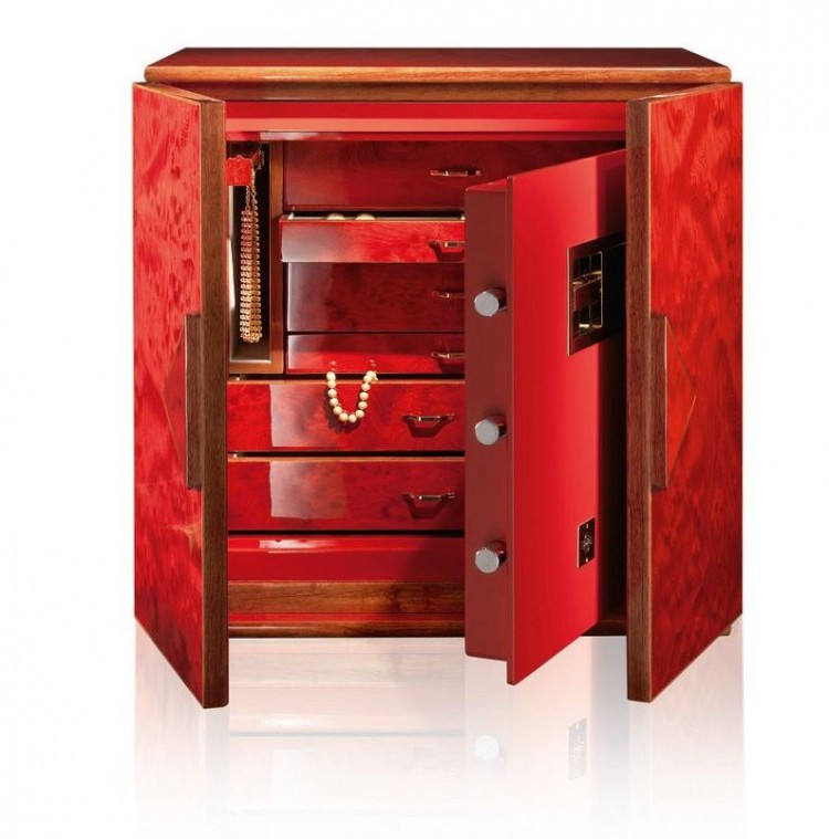Арт. 925 FORZIERE ROSSO. Сейф для часов и драгоценностей. Agresti Италия.   