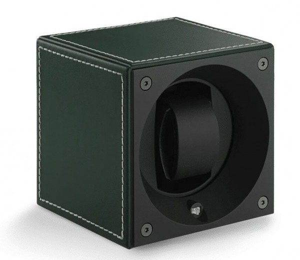 Masterbox collection. Masterbox Black leather & Black stitches. Бокс для 1-х часов с автоподзаводом. Swiss Kubik, Швейцария.
