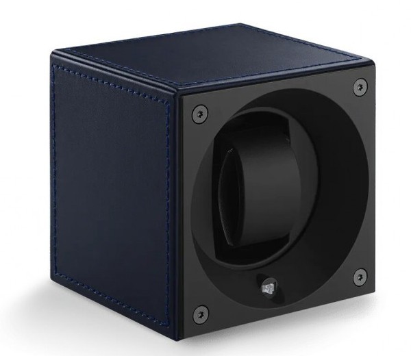 Masterbox collection. Masterbox Black leather & Black stitches. Бокс для 1-х часов с автоподзаводом. Swiss Kubik, Швейцария.