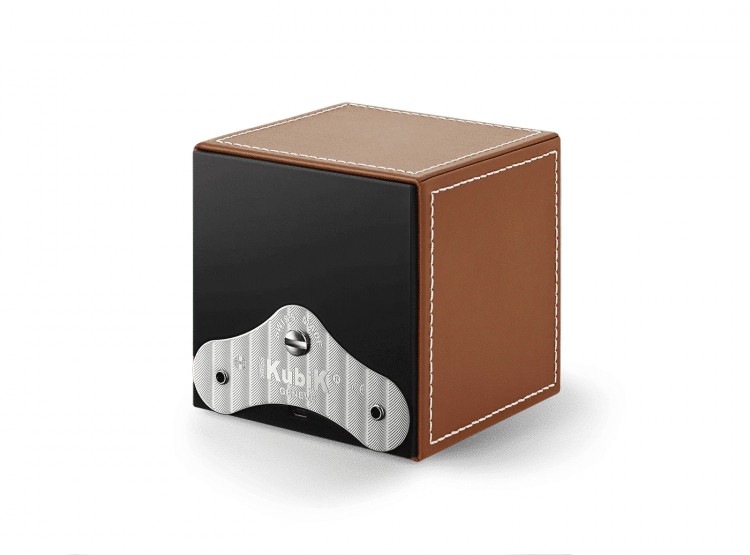 Masterbox collection. Masterbox Leather – Honey Leather & White Stitches. Бокс для 1-х часов с автоподзаводом. Swiss Kubik, Швейцария.