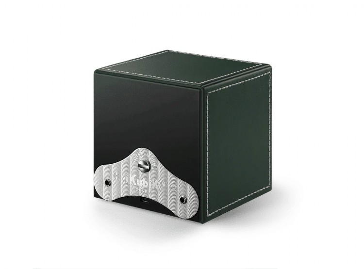 Masterbox collection. Masterbox Leather – Green leather & White stitches. Бокс для 1-х часов с автоподзаводом. Swiss Kubik, Швейцария.