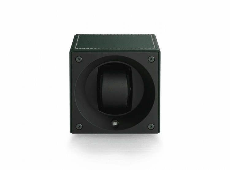 Masterbox collection. Masterbox Leather – Green leather & White stitches. Бокс для 1-х часов с автоподзаводом. Swiss Kubik, Швейцария.