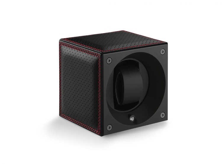 Masterbox collection. Racing collection – Stitched Black Leather & Red Double Stitches. Бокс для 1-х часов с автоподзаводом. Swiss Kubik, Швейцария.