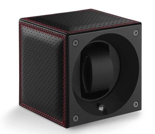 Masterbox collection. Racing collection – Stitched Black Leather & Red Double Stitches. Бокс для 1-х часов с автоподзаводом. Swiss Kubik, Швейцария.