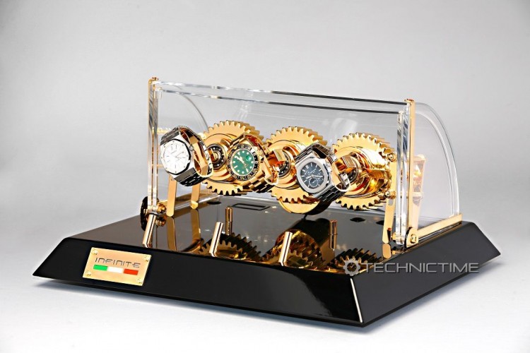 Модель ITALIA NERO ORO. Тайммувер, система для автоподзавода 3-х часов. Производство INFINITE (Италия).  