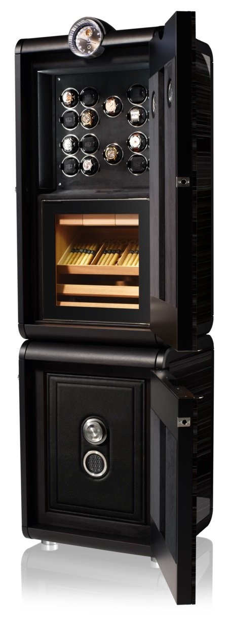 Buben-Zorweg Vanguard СONNOISSEUR. Включает в себя сейф, систему подзавода часов, часы и хьюмидор. 