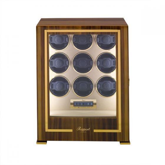 Арт. W309. Шкатулка для подзавода 9-ти часов. PARAMOUNT NINE WATCH WINDER WALNUT. Rapport London. Сделано в Великобритании.