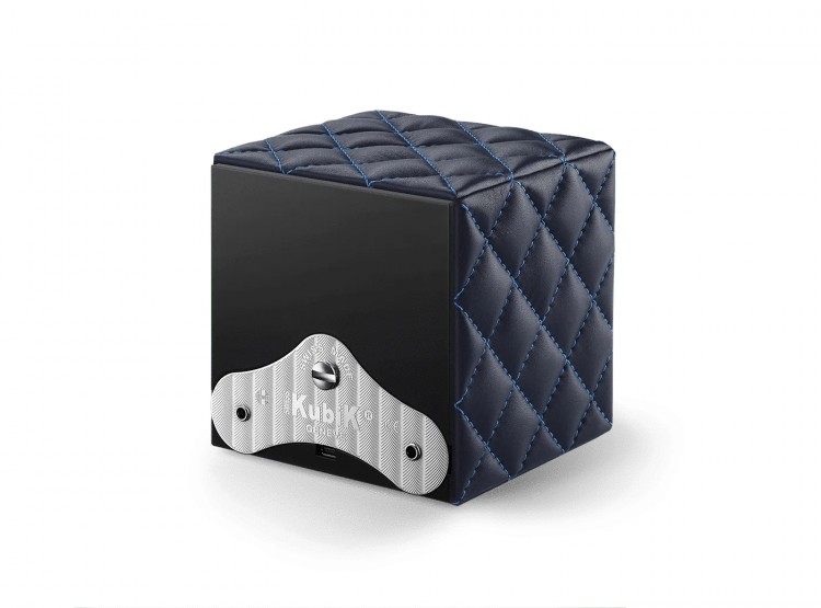 Masterbox collection. Masterbox Dark blue Leather & Blue stitches. Бокс для 1-х часов с автоподзаводом. Swiss Kubik, Швейцария.
