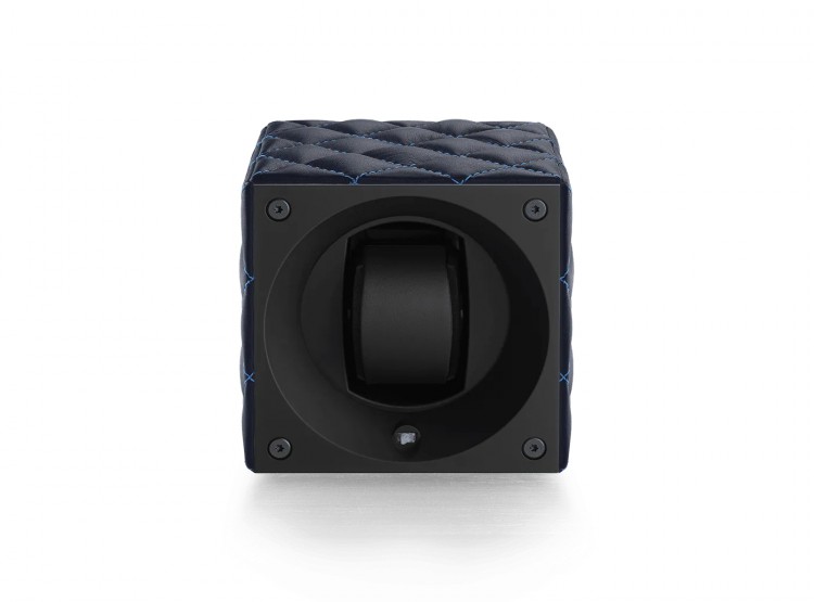 Masterbox collection. Masterbox Dark blue Leather & Blue stitches. Бокс для 1-х часов с автоподзаводом. Swiss Kubik, Швейцария.