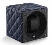 Masterbox collection. Masterbox Dark blue Leather & Blue stitches. Бокс для 1-х часов с автоподзаводом. Swiss Kubik, Швейцария.