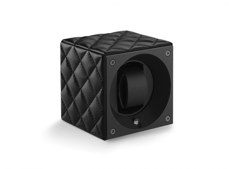 Masterbox collection. Masterbox Black Leather & Black stitches. Бокс для 1-х часов с автоподзаводом. Swiss Kubik, Швейцария.