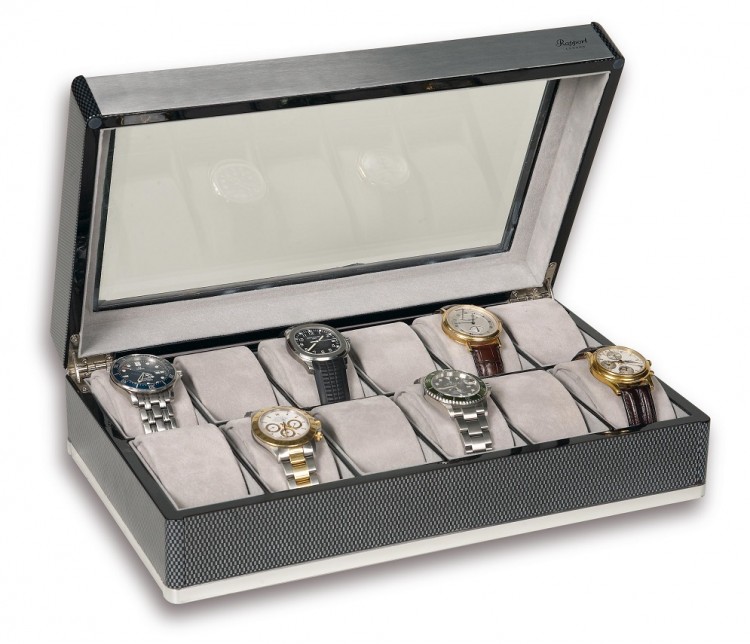 Арт. B269.Шкатулка для хранения 12-ти часов. F3 CARBON FIBRE COLLECTOR BOXES. Rapport London (Англия).